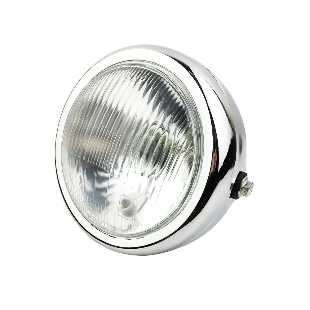 Chrome Motorcycle Headlight White Bulb Flasher Light Curved Glass Lens Refit Vintage Round Lamp For Chopper Honda Suzuki Harley 
Chrome Motorcycle Headlight White Bulb Flasher Light Curved Glass Lens Refit Vintage Round Lamp For Chopper Honda Suzuki Harley