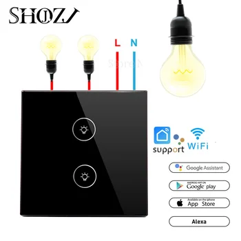 EU 2 Gang Wifi Wall Switch Wireless App Touch Control Wifi Smart Switch Work with Alexa Google Home IFTTT tuya
EU 2 Gang Wifi Wall Switch Wireless App Touch Control Wifi Smart Switch Work with Alexa Google Home IFTTT tuya