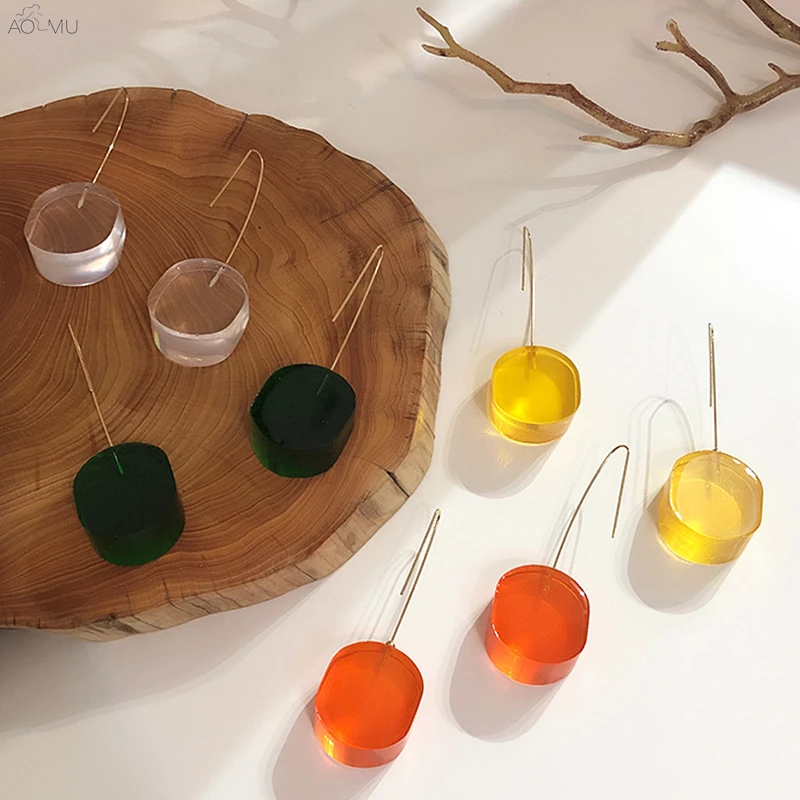 AOMU 2019 Summer Transparent Acrylic Metal Gold Geometric Solid Circle Long Drop Dangle Earrings for Women Party Jewelry Brincos
AOMU 2019 Summer Transparent Acrylic Metal Gold Geometric Solid Circle Long Drop Dangle Earrings for Women Party Jewelry Brincos