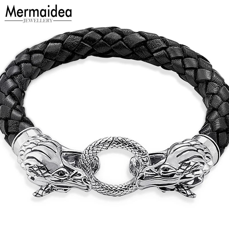 Dragon Leather Bracelet Rebel Fashion Good Jewerly For Men Women 2019 Gift Sterling Silver Heart
Dragon Leather Bracelet Rebel Fashion Good Jewerly For Men Women 2019 Gift Sterling Silver Heart