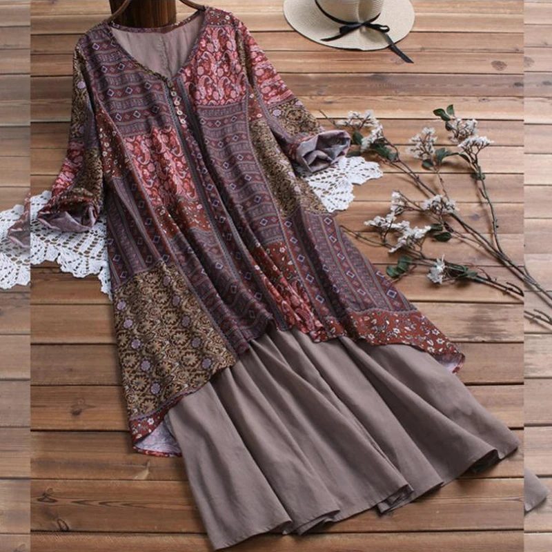 Women Dress Ladies Beach Summer Long Retro Fashion Party V Neck Boho Cocktail Long Sleeves Sundress Vacation Loose
Women Dress Ladies Beach Summer Long Retro Fashion Party V Neck Boho Cocktail Long Sleeves Sundress Vacation Loose