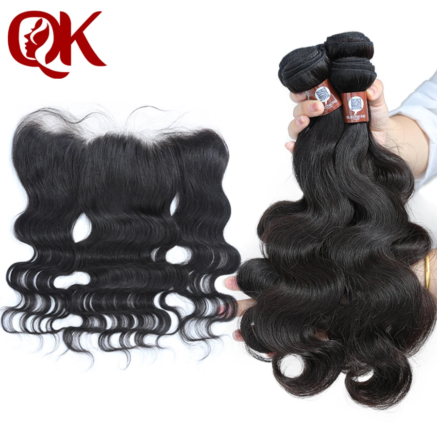 QueenKing Human Hair Bundles With Closure Remy Brazilian Body Wave 3Bundles and Lace Frontal 13x4 Pre-Plucked Hair Line
QueenKing Human Hair Bundles With Closure Remy Brazilian Body Wave 3Bundles and Lace Frontal 13x4 Pre-Plucked Hair Line
