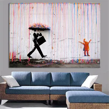 HAOCHU Rain Scene Canvas Painting People Drawing Color Kids Picture Poster Wall Art Backdrop Props Living Office Bedroom Decor
HAOCHU Rain Scene Canvas Painting People Drawing Color Kids Picture Poster Wall Art Backdrop Props Living Office Bedroom Decor