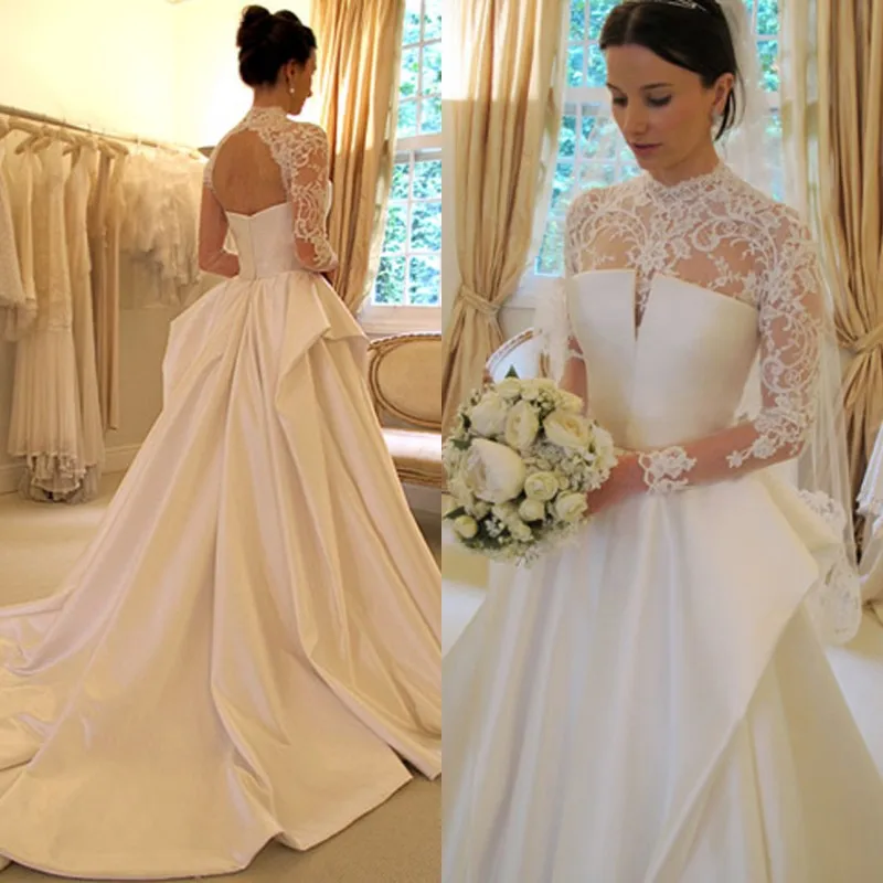 Vestidos De Novia 2016 Long Sleeve Lace Wedding Dress Ball Gown Wedding Dresses Satin Robe De Mariage Mariee
Vestidos De Novia 2016 Long Sleeve Lace Wedding Dress Ball Gown Wedding Dresses Satin Robe De Mariage Mariee