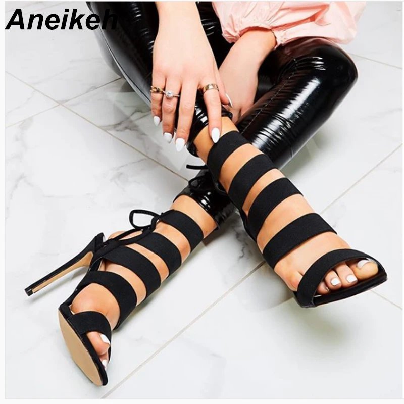 Aneikeh Concise 2019 Flock Summer Thin High Heels Sandals Women Shoes Sexy Gladiator Pointed Toe Solid Black Lace-Up Shallow 40
Aneikeh Concise 2019 Flock Summer Thin High Heels Sandals Women Shoes Sexy Gladiator Pointed Toe Solid Black Lace-Up Shallow 40