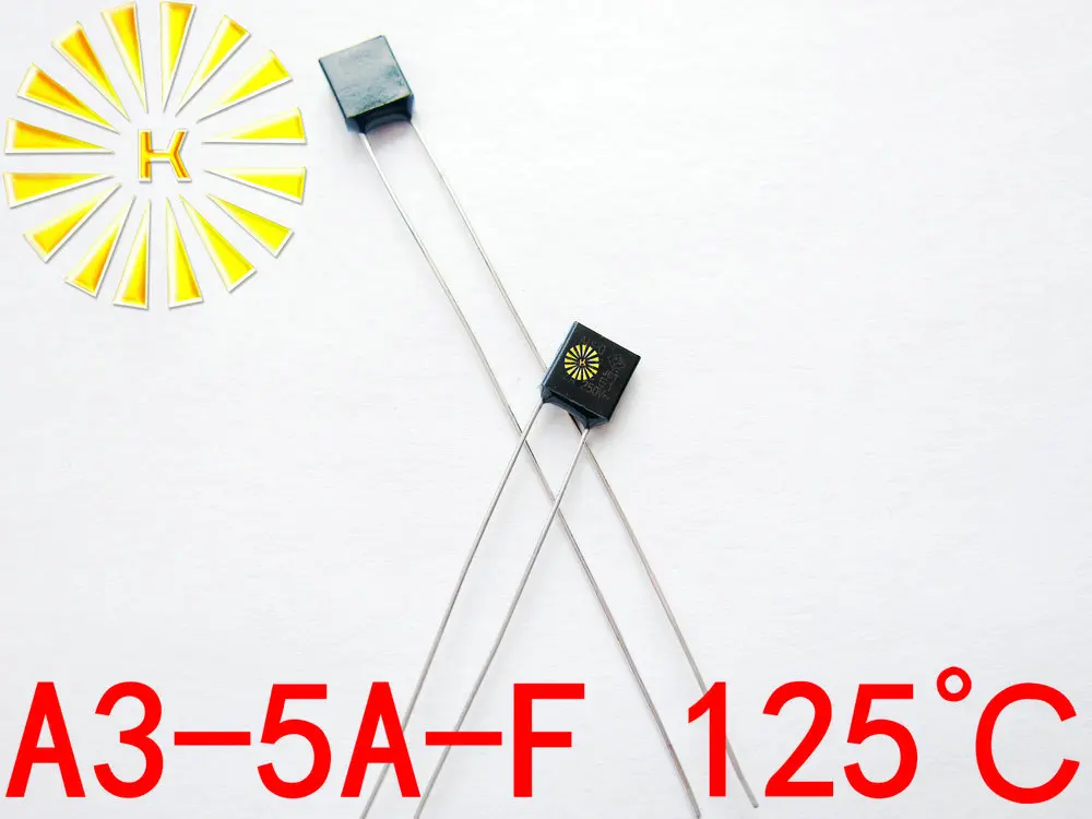 

100% Original A3-5A-F 125 degree Thermal Cutoff RH125 Thermal-Links 5A 250V Black Square Temperature Fuse x 100PCS FREE SHIPPING