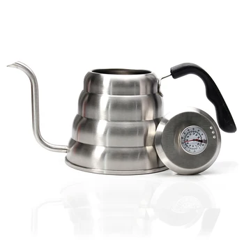 Gooseneck Pour Over Coffee Kettle With Built-In Thermometer, Premium Grade Stainless Steel Teapot, 1.2 Liter
Gooseneck Pour Over Coffee Kettle With Built-In Thermometer, Premium Grade Stainless Steel Teapot, 1.2 Liter