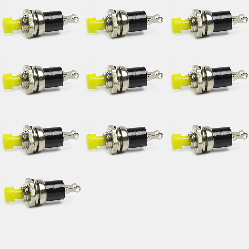 10pcs 1A 125V exquisitely Black Red Yellow Top Quality Push Button Self Return Momentary N/O Switch For especial Room Decor |