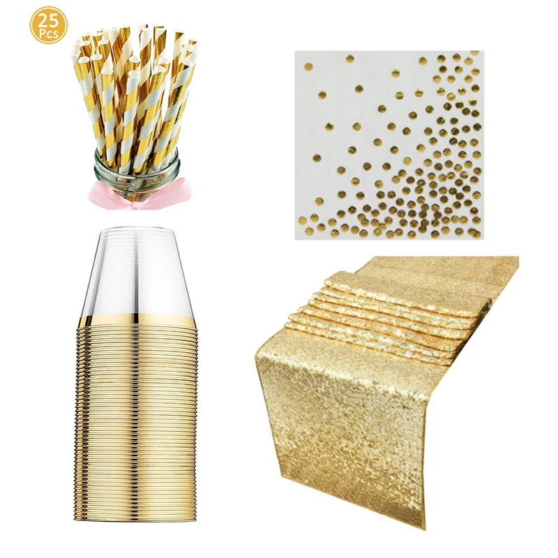 Golden disposable table supplies paper towel tablecloth grass cup rain silk curtain party party camping decoration supplies
Golden disposable table supplies paper towel tablecloth grass cup rain silk curtain party party camping decoration supplies