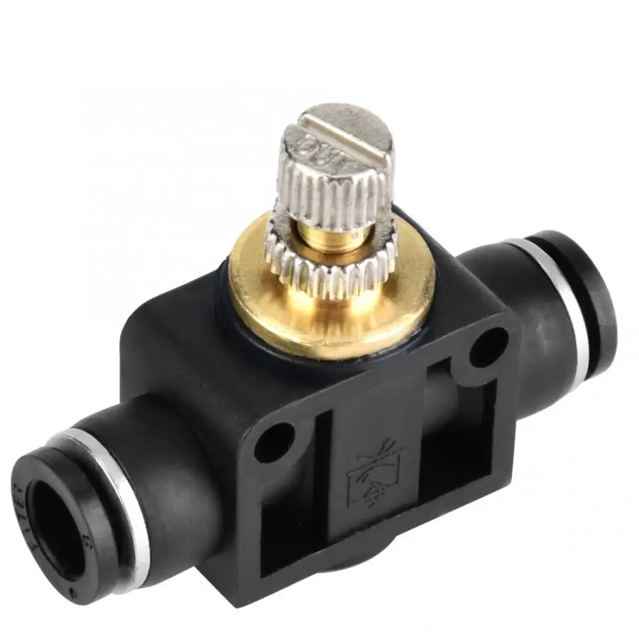 Controlador de flujo de aire Cobre 4mm Pl/ástico T Forma Tubo Tubo Neum/ático Regulador de aire
