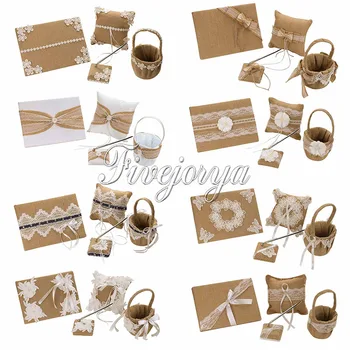 4Pcs/Set 10style Burlap Hessian Linen Lace Vintage Wedding Ceremony Guest Book Pen holder Ring Pillow Flower Basket Bridal Decor
4Pcs/Set 10style Burlap Hessian Linen Lace Vintage Wedding Ceremony Guest Book Pen holder Ring Pillow Flower Basket Bridal Decor