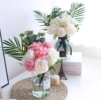 Modern Glass Vase+Artificial Flower Set Decor Home Furnishings Decoration Crafts Livingroom Silk Peony Fake Flower Pot Ornaments
Modern Glass Vase+Artificial Flower Set Decor Home Furnishings Decoration Crafts Livingroom Silk Peony Fake Flower Pot Ornaments