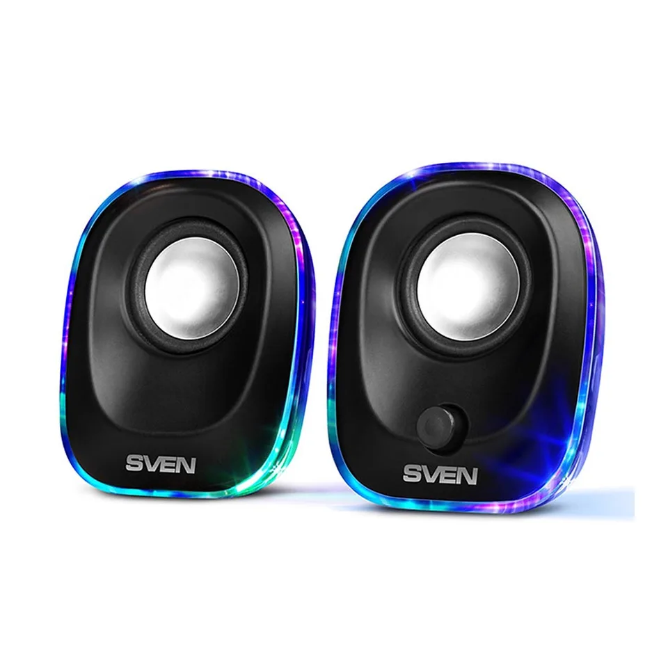 Колонки пластмассовые 2.0 АС SVEN 330, чёрный (5 Вт, питание USB, подсветка)
Колонки пластмассовые 2.0 АС SVEN 330, чёрный (5 Вт, питание USB, подсветка)