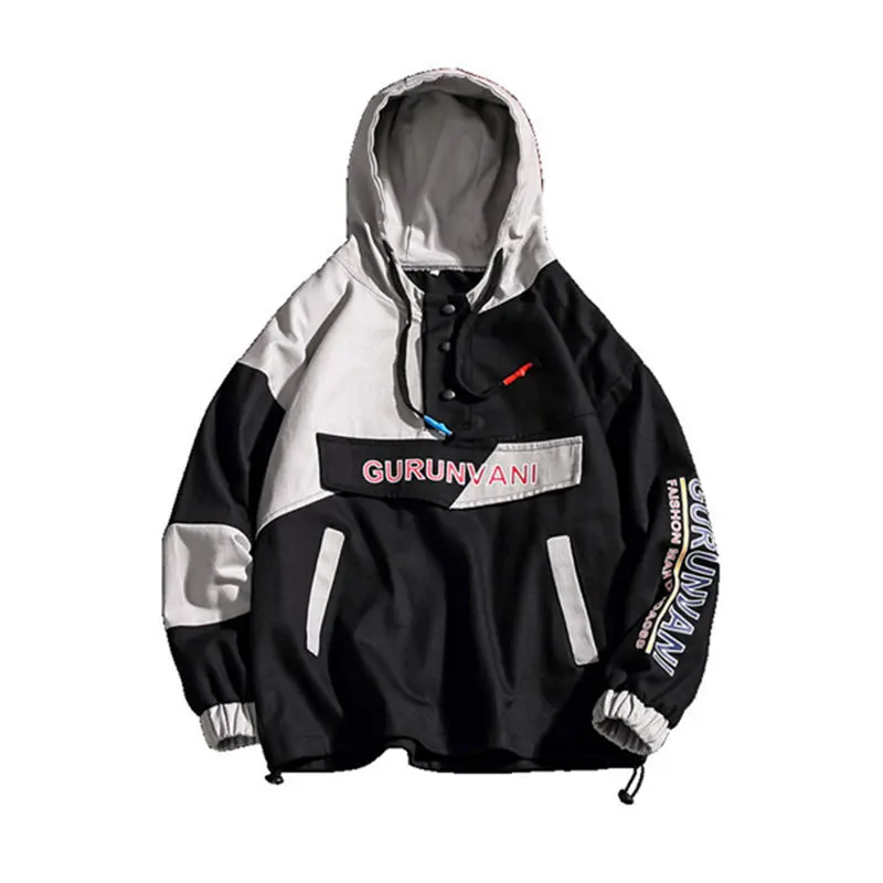Hooded Jackets Men 2019 New Patchwork Color Block Pullover Jacket Fashion Tracksuit Casual Coat Men Casual Hip Hop Streetwear
Hooded Jackets Men 2019 New Patchwork Color Block Pullover Jacket Fashion Tracksuit Casual Coat Men Casual Hip Hop Streetwear
