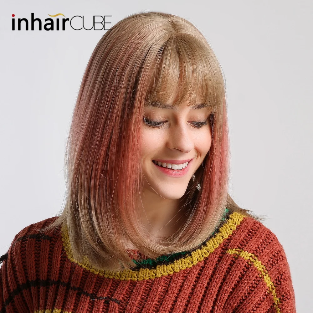 INHAIR CUBE 14" Women Ombre Pink long Straight Hair Synthetic Wigs With bangs Realistic Simulation Scalp Natural Headline
INHAIR CUBE 14" Women Ombre Pink long Straight Hair Synthetic Wigs With bangs Realistic Simulation Scalp Natural Headline