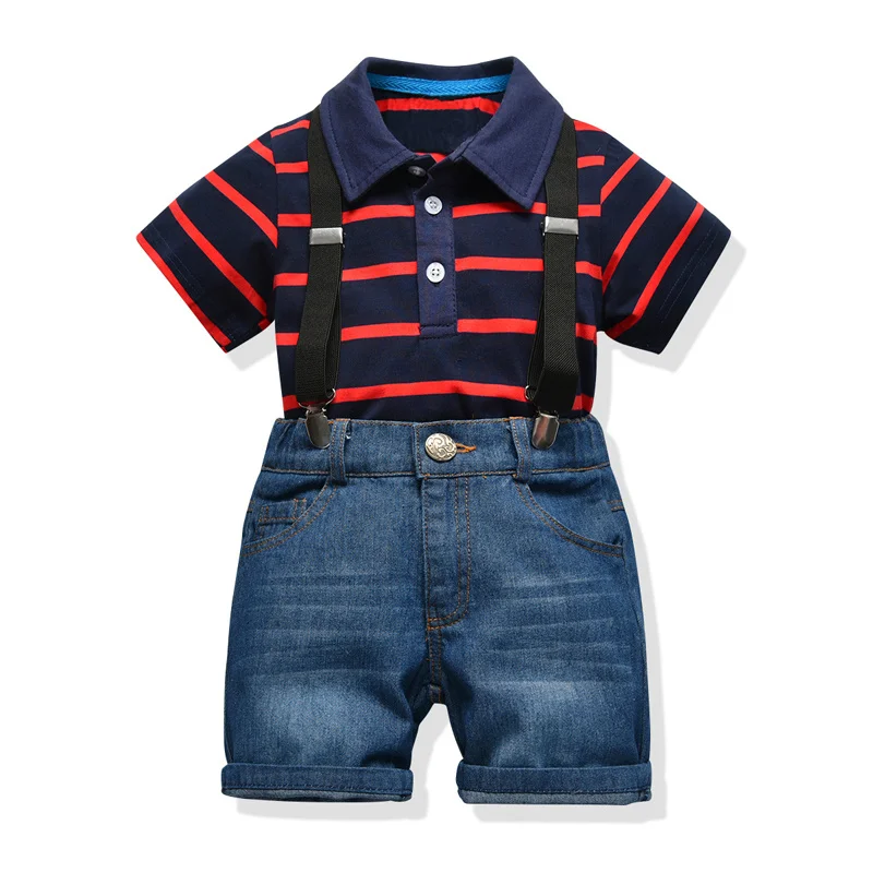 Children Boy Clothing Set 2019 Summer Gentleman Stripe Shirt +Suspender Short Jeans 2 Pieces Boy Clothes Toddler Boys Outfits
Children Boy Clothing Set 2019 Summer Gentleman Stripe Shirt +Suspender Short Jeans 2 Pieces Boy Clothes Toddler Boys Outfits