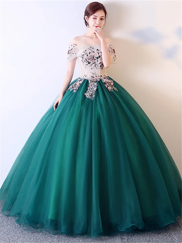 Женское свадебное платье It's YiiYa зеленое кружевное до пола с вырезо...