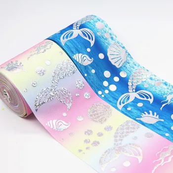 5 Yards 3" 75MM Grosgrain Ribbon Laser Silver Mermaid Printed Ribbon For Hair Bows DIY Crafts Handmade Accessories M19043002
5 Yards 3" 75MM Grosgrain Ribbon Laser Silver Mermaid Printed Ribbon For Hair Bows DIY Crafts Handmade Accessories M19043002