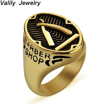 Valily barber shop decor Ring For Men Gold barber knife Ring Stainless Steel Punk Finger Ring Band Personality Jewelry anillo
Valily barber shop decor Ring For Men Gold barber knife Ring Stainless Steel Punk Finger Ring Band Personality Jewelry anillo