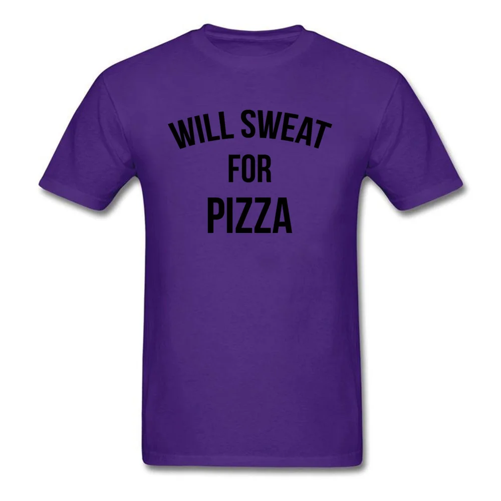 WILL SWEAT FOR PIZZA Customized Summer/Fall Pure Cotton O Neck Boy Tops & Tees Tshirts 2018 Fashion Short Sleeve Top T-shirts WILL SWEAT FOR PIZZA purple