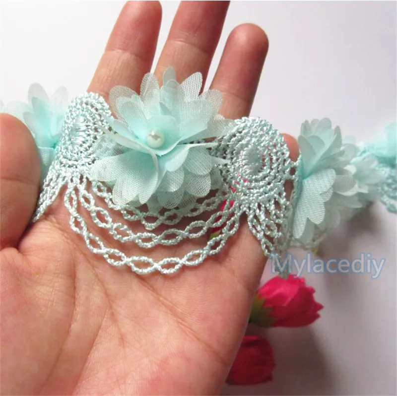 10x Light Blue Pearl Chiffon Flower Embroidered Lace Edge Trim Ribbon Applique Fabric Handmade DIY Wedding Dress Sewing Craft
10x Light Blue Pearl Chiffon Flower Embroidered Lace Edge Trim Ribbon Applique Fabric Handmade DIY Wedding Dress Sewing Craft