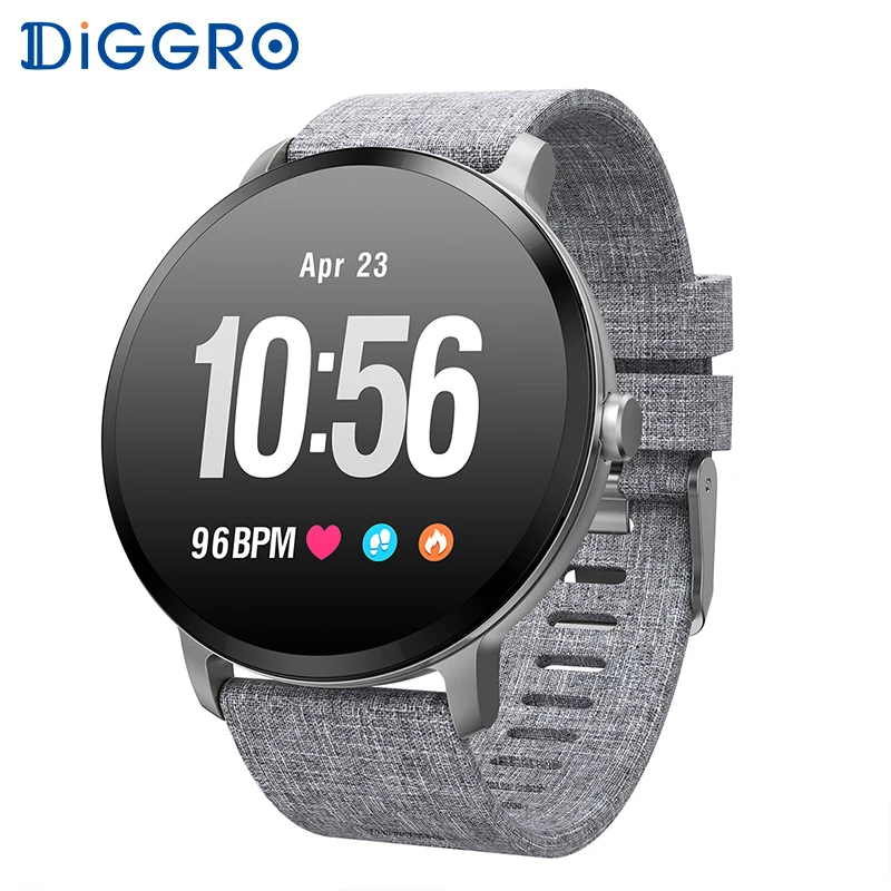 

Diggro V11 Smart watch Activity Fitness tracker IP67 waterproof Heart rate monitor Tempered glass Men women smartwatch PK Q8