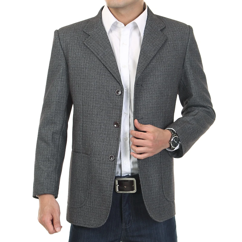 WAEOLSA Mature Men Casual Blazers Gray Small Plaid Suit Jackets Middle Aged Man Little Check Pattern Blazer Father Garment 2019
WAEOLSA Mature Men Casual Blazers Gray Small Plaid Suit Jackets Middle Aged Man Little Check Pattern Blazer Father Garment 2019