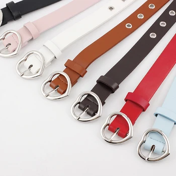 2019 New PU Leather Women Belt Fashion Solid Color Female Waistband Silver Metal Heart Shape Buckle Pin Alloy Air Holes Belt
2019 New PU Leather Women Belt Fashion Solid Color Female Waistband Silver Metal Heart Shape Buckle Pin Alloy Air Holes Belt