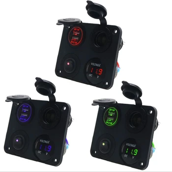 Car yacht modified four-hole panel with dual USB car charger cigarette lighter plus female seat plus voltmeter switch new
Car yacht modified four-hole panel with dual USB car charger cigarette lighter plus female seat plus voltmeter switch new
