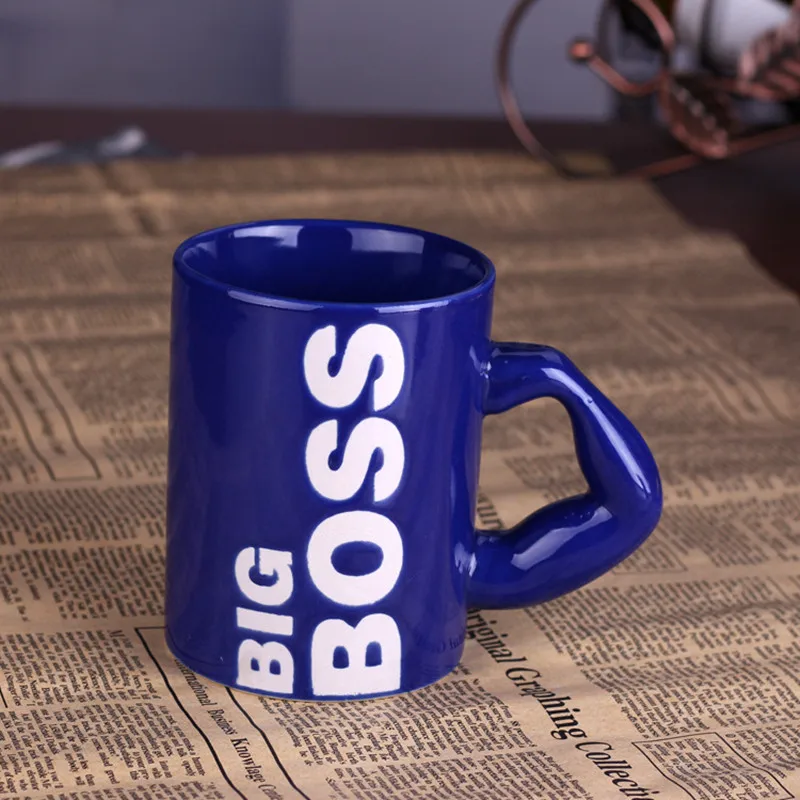2.33D Muscular man Mug Creative Muscle arm mug cup Big Boss Red Ceramic Home Office Tea Coffee Mug Water Drinking Cup Men Boy Friend Gifts