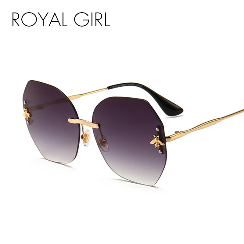 ROYAL GIRL Oversize Rimless Sunglasses Women Brand Designer Bee Sun Glasses 2018 Vintage Gradient Metal Frame Oculos UV400 ss793
ROYAL GIRL Oversize Rimless Sunglasses Women Brand Designer Bee Sun Glasses 2018 Vintage Gradient Metal Frame Oculos UV400 ss793
