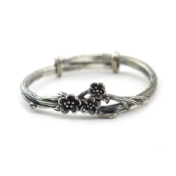 925 Solid Sterling Silver Fashion Jewelry Cherry Blossom Branch Adjustable Bangle Bracelet 24g A2476
925 Solid Sterling Silver Fashion Jewelry Cherry Blossom Branch Adjustable Bangle Bracelet 24g A2476