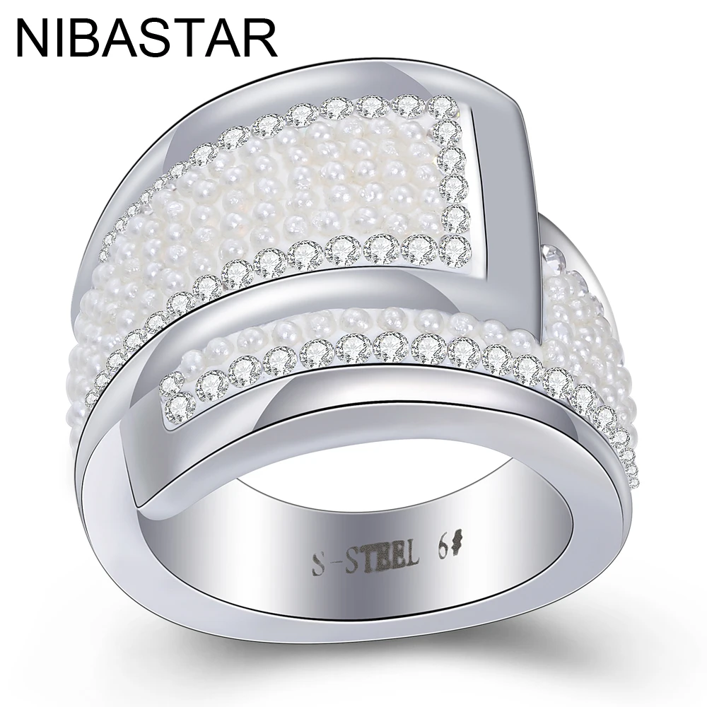 316L Stainless Steel Women Jewelry Rings With Pearls Fashion Beads Pave engagement ring for women party accessories
316L Stainless Steel Women Jewelry Rings With Pearls Fashion Beads Pave engagement ring for women party accessories