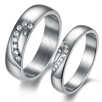Fashion Jewelry 316L Stainless Steel Silver Half Heart Simple Circle Real Love Couple Ring Wedding Rings Engagement RingsJ377
Fashion Jewelry 316L Stainless Steel Silver Half Heart Simple Circle Real Love Couple Ring Wedding Rings Engagement RingsJ377