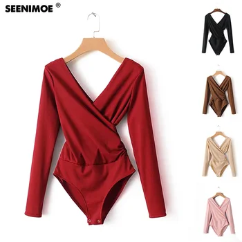 2019 Spring Winter 6 Colors Women Elasticity Bodysuits Skinny Bodysuit Women Solid Sexy One Piece Body Suit Body Feminino Romper
2019 Spring Winter 6 Colors Women Elasticity Bodysuits Skinny Bodysuit Women Solid Sexy One Piece Body Suit Body Feminino Romper