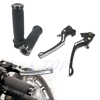 Motorcycle 1"25mm Edge Cut Handle Bar Hand Grips With CNC Adjustable Brake Clutch Levers For Harley Sportster XL 883 XL1200
Motorcycle 1"25mm Edge Cut Handle Bar Hand Grips With CNC Adjustable Brake Clutch Levers For Harley Sportster XL 883 XL1200