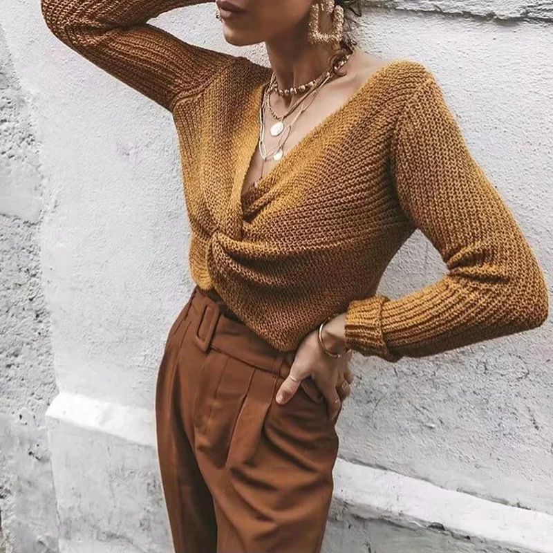 2019 Women Khaki Short Sweater for Ladies Spring-Autumn Fashion Slim Pullovers Chic Girls Street-wear Knitwear Woolen Tops Femme
2019 Women Khaki Short Sweater for Ladies Spring-Autumn Fashion Slim Pullovers Chic Girls Street-wear Knitwear Woolen Tops Femme