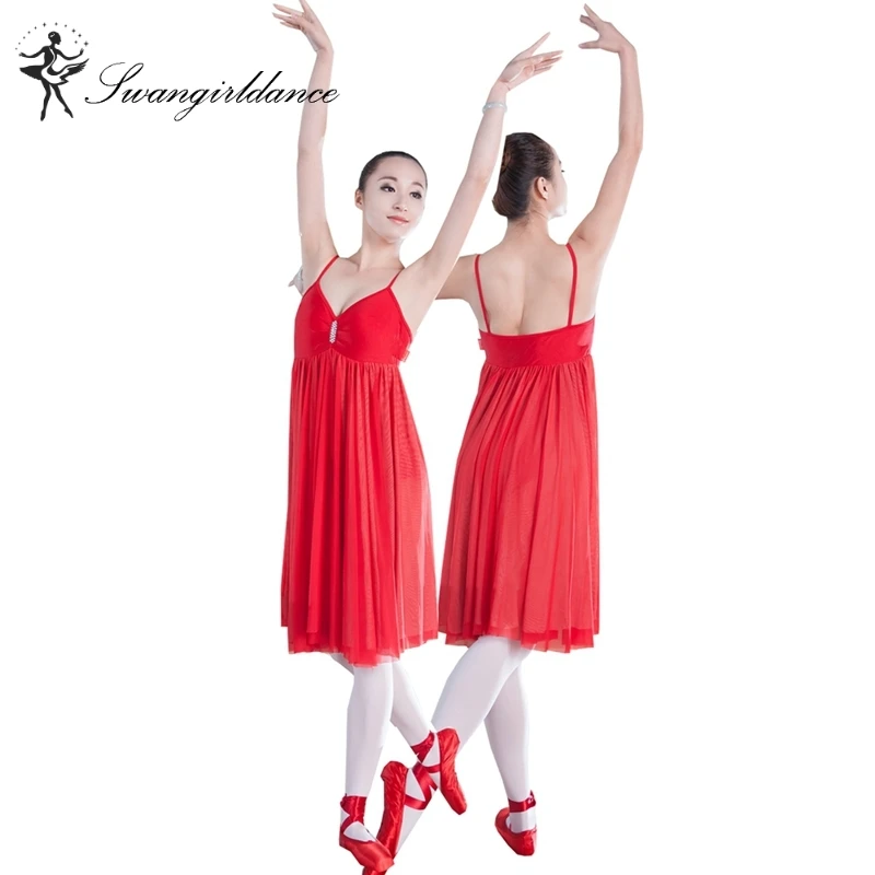 red lyrical ballet dress for gilrs girl ballet dress dancewear women dress adult ballerina costumesSD4027