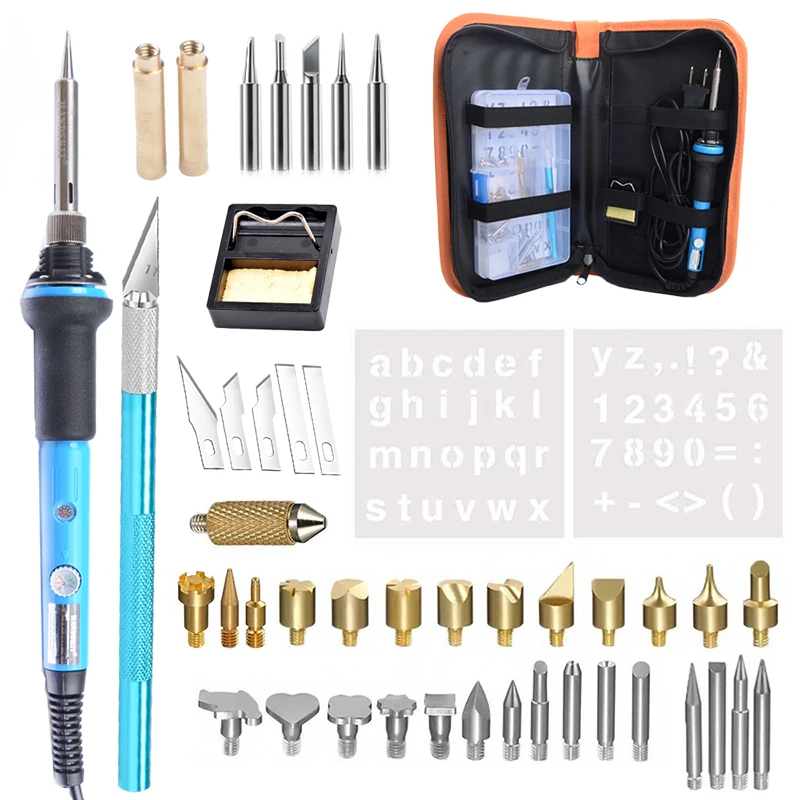 40PCS Wood Burning Pen Set 10V/220V 60W Adjutable Soldering Iron WoodBurning Blade Digital Soldering Iron Tool With Carry Bag
40PCS Wood Burning Pen Set 10V/220V 60W Adjutable Soldering Iron WoodBurning Blade Digital Soldering Iron Tool With Carry Bag