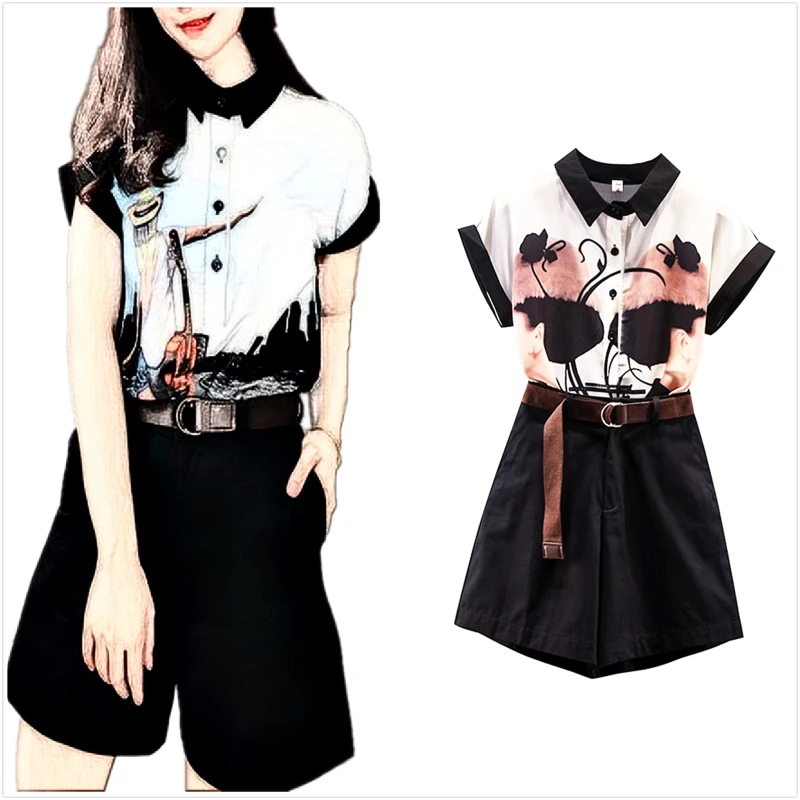 New Fashion Casual Two Piece Set Women Short Sleeve Print Shirt Tops And Shorts Pants Summer Clothing Tracksuit Set Women SL210
New Fashion Casual Two Piece Set Women Short Sleeve Print Shirt Tops And Shorts Pants Summer Clothing Tracksuit Set Women SL210