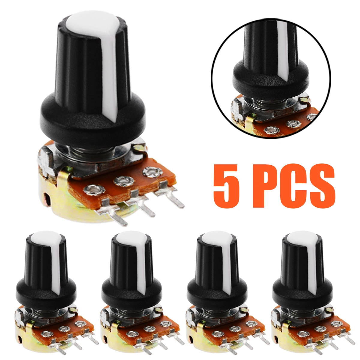 5 Pcs 10K OHM Linear Resistor Potentiometer For Adjust Voltage And Electric Current Mono Stereo Pot Rotary Potentiometer
5 Pcs 10K OHM Linear Resistor Potentiometer For Adjust Voltage And Electric Current Mono Stereo Pot Rotary Potentiometer
