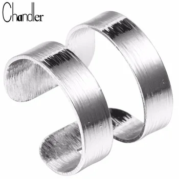 Brand 10pcs Silver Gold Two Lines Band Rings Open Wide Bague Geometrical Jewelry Knuckle Finger Metallic Anel Aneis For Women