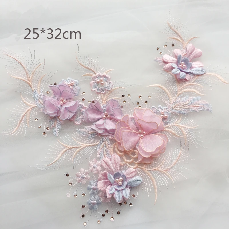 New 3 Colors Sapphire Pink Purple Flower Lace Embroidered Piece DIY Wedding Dress Tiara Clothing Accessories RS1791
New 3 Colors Sapphire Pink Purple Flower Lace Embroidered Piece DIY Wedding Dress Tiara Clothing Accessories RS1791