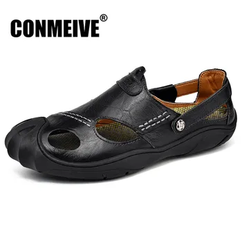 Summer Genuine Leather Men Sandals Fashion Non-slip Rubber Massage Beach Mens Sandals Man Sneakers Footwear Big Size 38-46
Summer Genuine Leather Men Sandals Fashion Non-slip Rubber Massage Beach Mens Sandals Man Sneakers Footwear Big Size 38-46