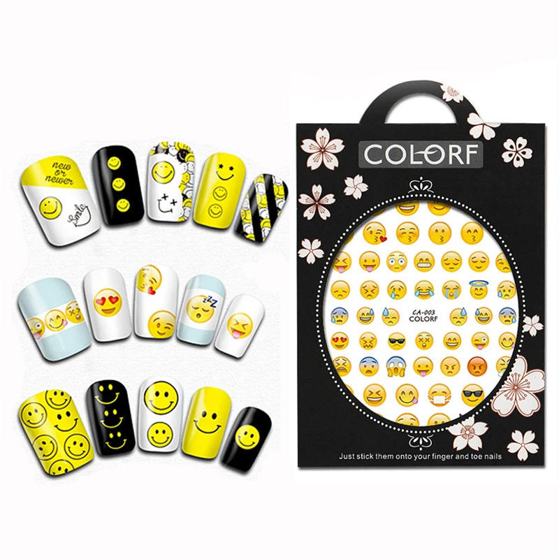 

Emoji 3D Nails Art Stickers Decals Manicure Decoration Tips Sticker nails accessoires decorations unhas adesivos de unha