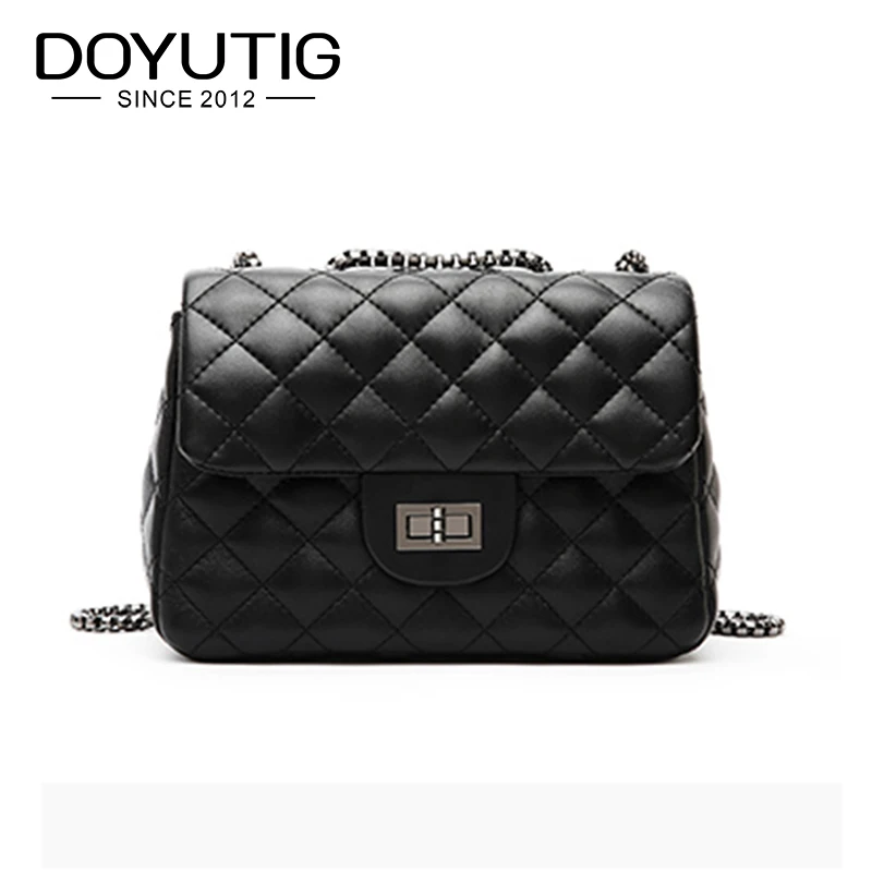 DOYUTIG Brand Women's Black Genuine Leather Diamond Pattern Mini Flap Lady Luxury Real Cow Leather Chains Shoulder Bags F647
DOYUTIG Brand Women's Black Genuine Leather Diamond Pattern Mini Flap Lady Luxury Real Cow Leather Chains Shoulder Bags F647