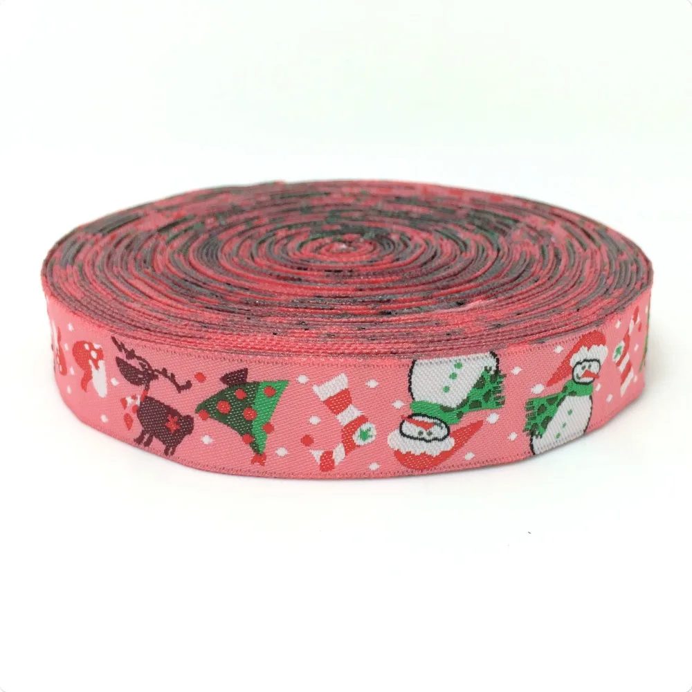 

ZERZEEMOOY wholesale 5/8'' (16mmx10yards) Polyester Woven Jacquard Ribbon with snow doll lace ZERZEEMOOY KTZD15102814