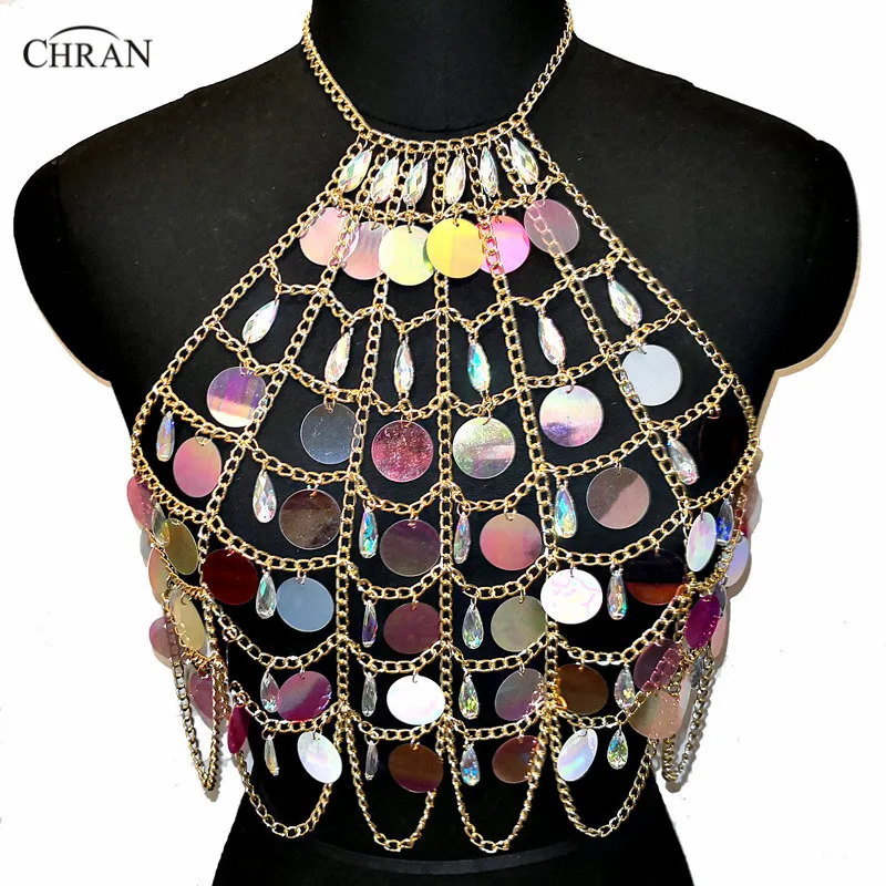 Chran Acrylic Beaded Rave Bra Bralete Seascale Sequins Crop Top Belly Waist Belt Chain Necklace Festival Wear Jewelry CRS415
Chran Acrylic Beaded Rave Bra Bralete Seascale Sequins Crop Top Belly Waist Belt Chain Necklace Festival Wear Jewelry CRS415