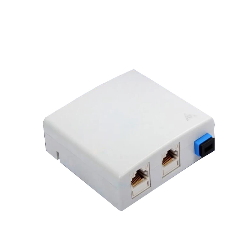 FTTH 2Core Fiber Optic Termination Box Fiber port and 2 RJ45 port ptical fiber distribution box FTTX Fiber Optic Splitter Box
FTTH 2Core Fiber Optic Termination Box Fiber port and 2 RJ45 port ptical fiber distribution box FTTX Fiber Optic Splitter Box