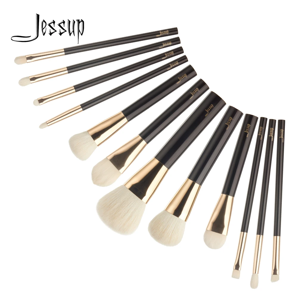 Jessup 12pcs Coffee/Gold Goat Hair Wooden Handle Cream Foundation Eyeshadow Powder Contour Concealer Lip Makeup Brushes T100
Jessup 12pcs Coffee/Gold Goat Hair Wooden Handle Cream Foundation Eyeshadow Powder Contour Concealer Lip Makeup Brushes T100
